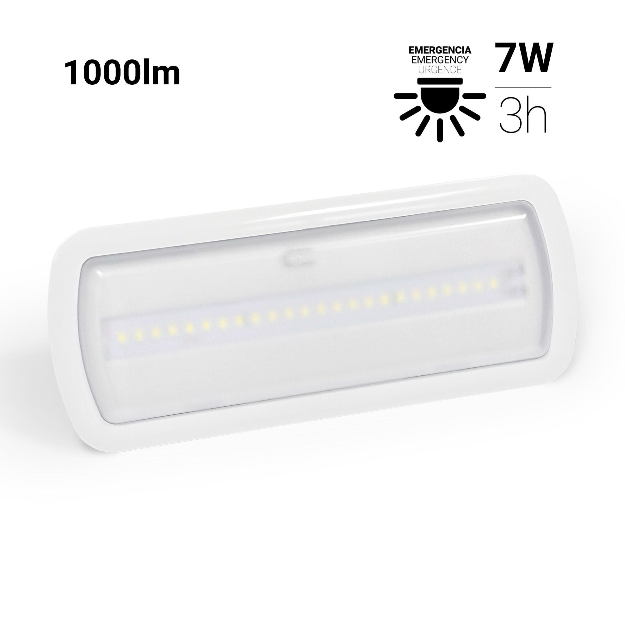 Luz de emergencia AUTOTEST - 7W - 1000lm - 3h de autonomía