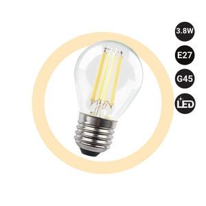 Bombilla LED filamento esférica - E27 G45 - 3.8W - Transparente (5)