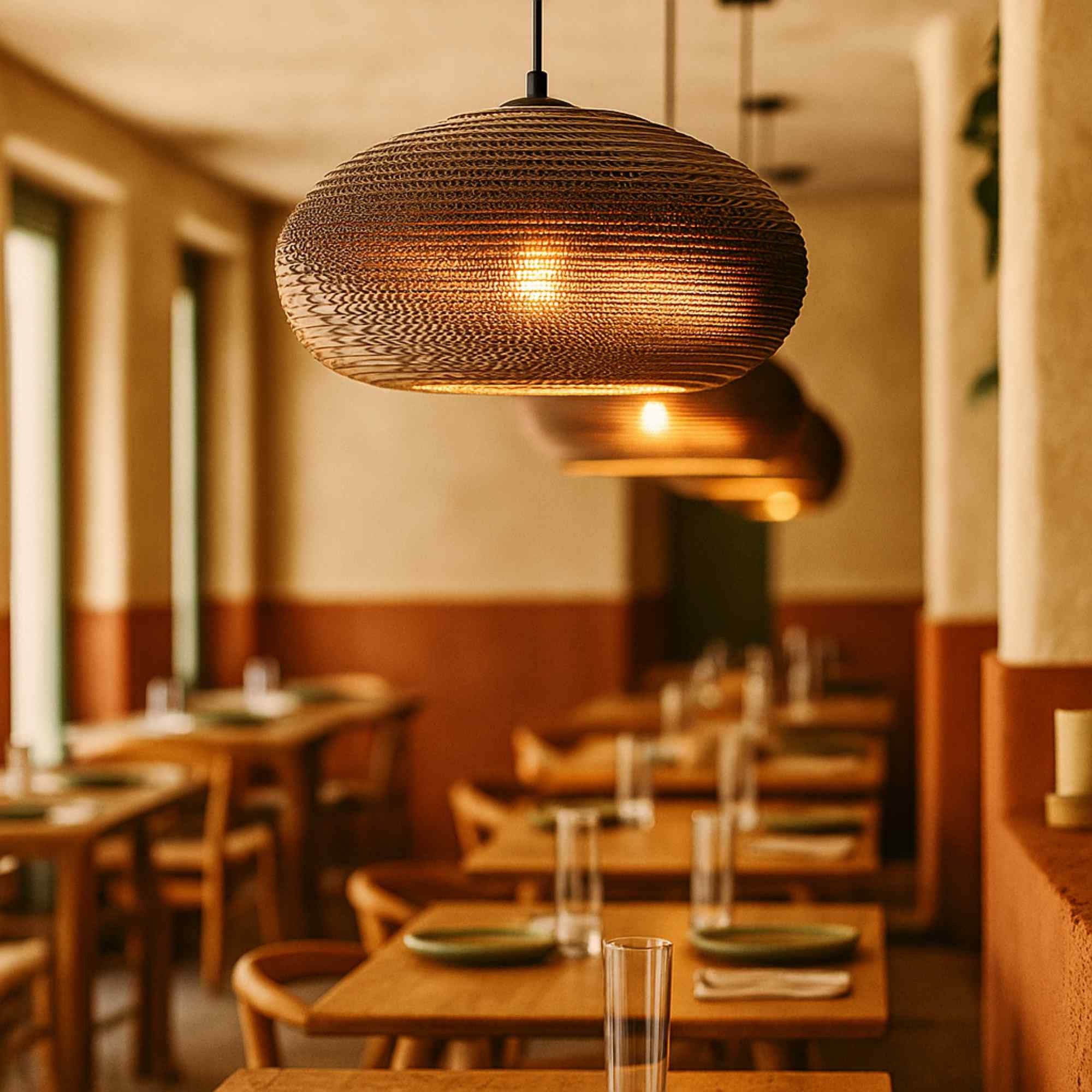 Lámpara colgante de cartón corrugado "DANBORU" - E27 (1)