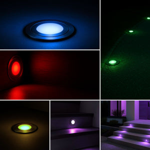 Baliza LED exterior empotrable - RGB - 0,7W - IP67 - Ø60mm (19)