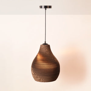 Lámpara colgante de cartón corrugado "ONDARA" - E27 - Barcelona Led-Decoración