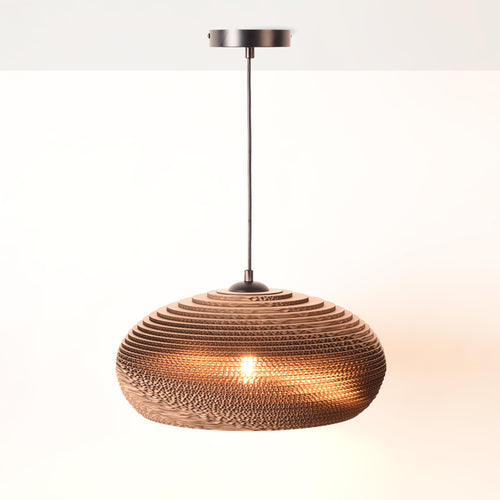 Lámpara colgante de cartón corrugado