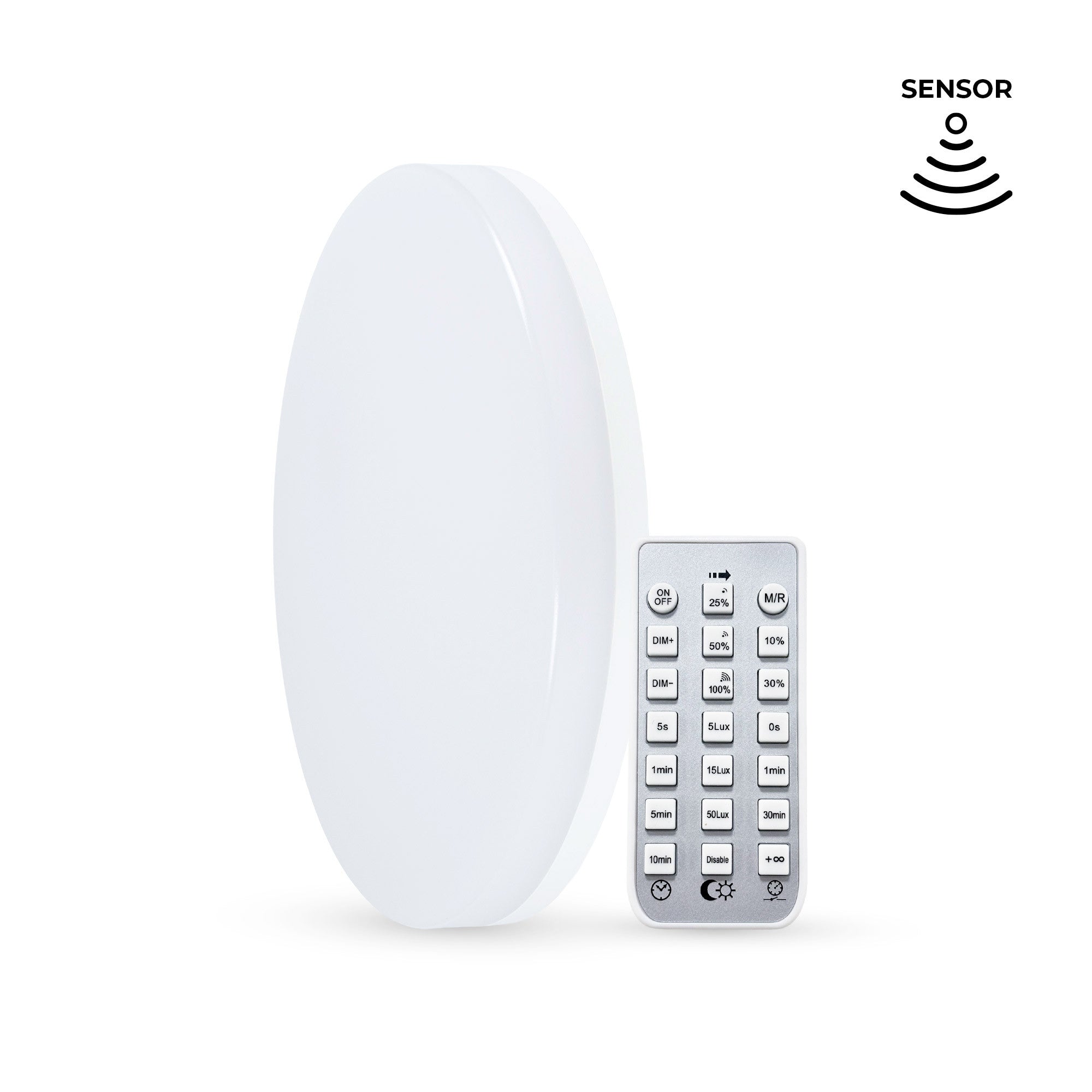 Plafón LED estanco CCT con sensor de movimiento por microondas - 24W - Ø28cm - IP65 (2)