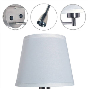 Aplique de pared "PAIR" E27 con foco LED de lectura 3W (10)