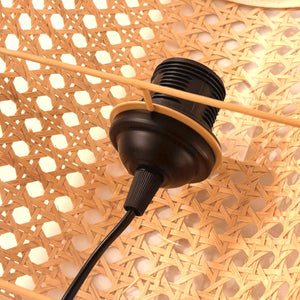 Aplique de pared de mimbre "BERGIN" - E27 - Interruptor y enchufe (4)