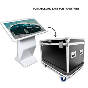 Flight Case para Digital Kiosk 43" DDT43 Base "K" - con Foam, Ruedas y Asas (4)