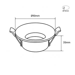 Aro downlight empotrable redondo - GU10 / MR16 - Corte Ø65mm (15)