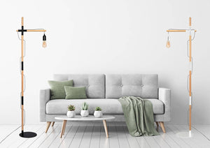 Lámpara de pie madera y aluminio "Natural Wood" - Barcelona Led-Decoración