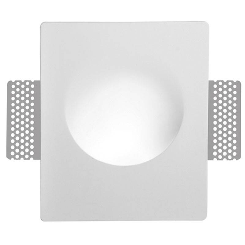 Aplique de pared empotrable circulo de escayola "MUR" - Ø 25cm - GU10 - Trimless/ Integración - Barcelona Led-Decoración
