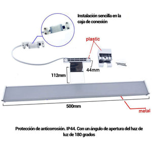 Aplique espejo baño LED 10W - Fijación en espejo, mueble o pared - 50cm - Barcelona Led-