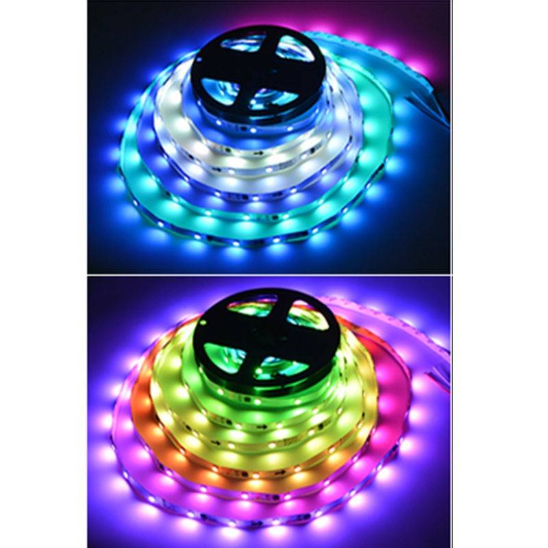 Tira LED inteligente IC RGB 12V DC - 14,4 W/m - IP20 - 60 LED/m - Ancho 10mm - 5 metros (1)