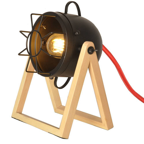 Vintage Tischlampe aus Holz