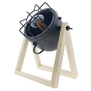 Lámpara de mesa de madera vintage "TACHICOM" E27 (7)