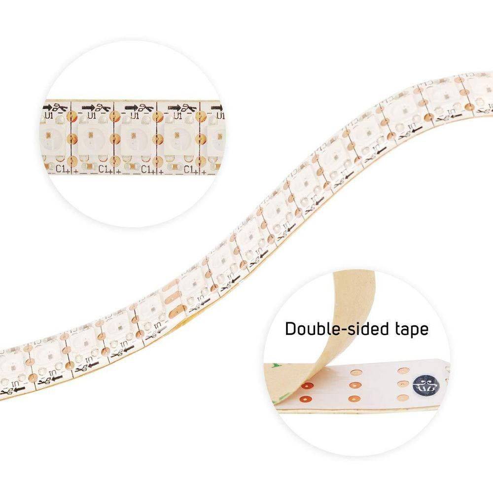 Tira LED inteligente IC RGB 5V DC - IP20 - 21,6W/m - 144 LED/m - Ancho 12mm - 2 metros (1)