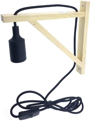 Aplique de pared nórdico "YOJO" -Escuadra de madera y colgante de silicona (2)