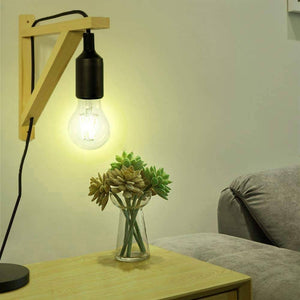 Aplique de pared nórdico "YOJO" -Escuadra de madera y colgante de silicona - Barcelona Led-Decoración