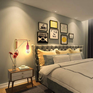 Aplique de pared nórdico "YOJO" -Escuadra de madera y colgante de silicona - Barcelona Led-Decoración