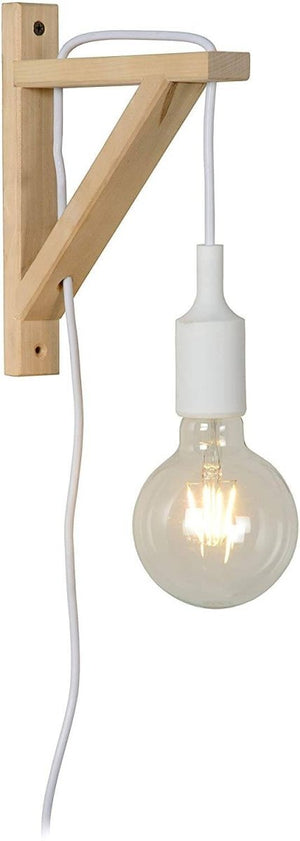 Aplique de pared nórdico "YOJO" -Escuadra de madera y colgante de silicona - Barcelona Led-Decoración