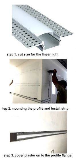 Perfil tira LED integración / trimless - 8x12mm - Con difusor - 2 metros (1)