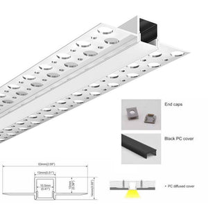 Tapa para perfil de Aluminio Escayola/Pladur 13x14mm (2)