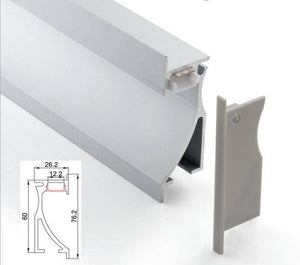 Perfil empotrable bañador de pared zócalo 26x78mm (2mt) - Barcelona Led-
