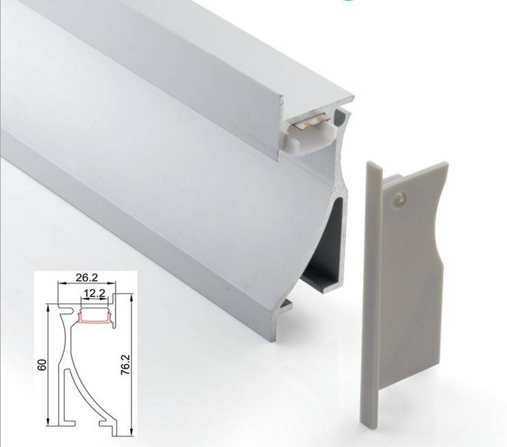Perfil empotrable bañador de pared zócalo 26x78mm (2mt) - Barcelona Led-