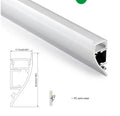 Perfil de aluminio para tira LED - Bañador de pared - 18x44mm - 2 metros 2