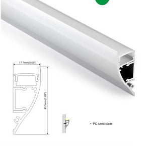 Perfil de aluminio para tira LED - Bañador de pared - 18x44mm - 2 metros - Barcelona Led-