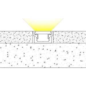 Perfil para tira LED para empotrar en Suelo 22x13mm (2m) - Barcelona Led-