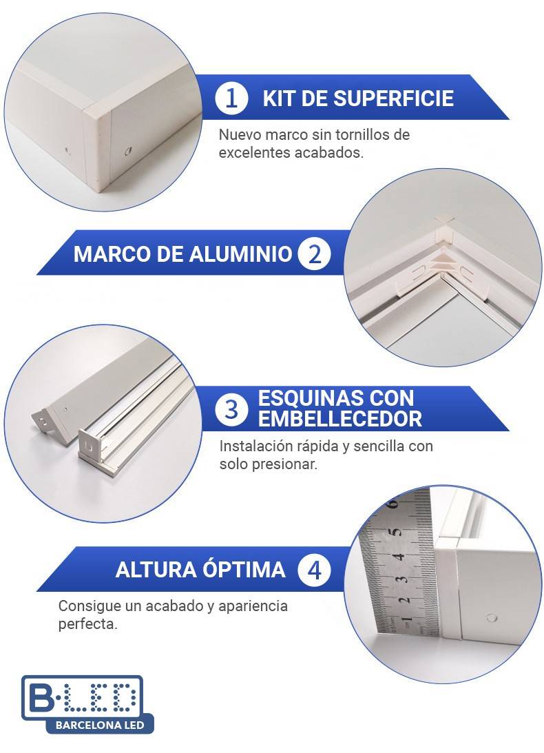 Kit de superficie para panel LED slim 60x60cm (1)