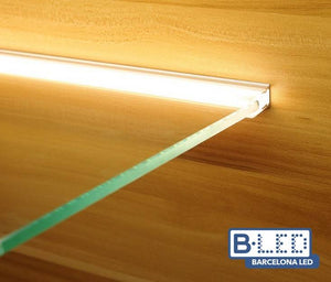 Perfil tira LED para cristal y estante - 25x14mm - 2metros - Barcelona Led-