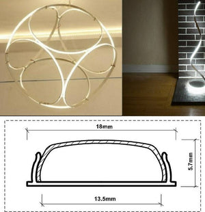 Perfil de aluminio para tira LED flexible / moldeable - 18x6mm - 2 metros - Barcelona Led-Accesorios