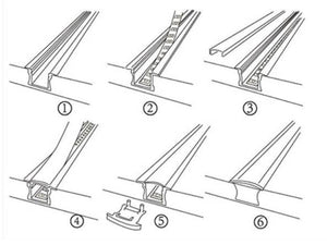 Perfil de aluminio empotrable 23x8mm para tira LED (11)