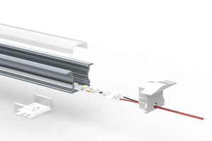 Perfil de aluminio para tira LED empotrable 23x15mm (2 metros) - Barcelona Led-