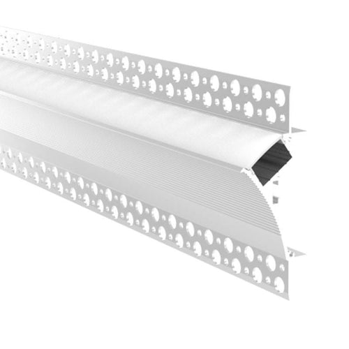LED strip profile integration / trimless corner - 96 x 35mm - With diffuser - 2 meters