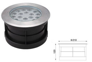 Foco LED Empotrable en suelo 18W 12V-DC IP67 Blanco cálido 3000K (1)