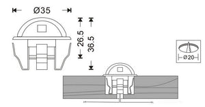 Kit 6 focos LED empotrables balizas para escalera 0,4W 12V-DC IP67 - Barcelona Led-