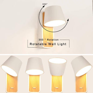 Aplique LED para Dormitorio de Madera rotatorio "KOPPEN" 6W 2700K - Barcelona Led-Decoración