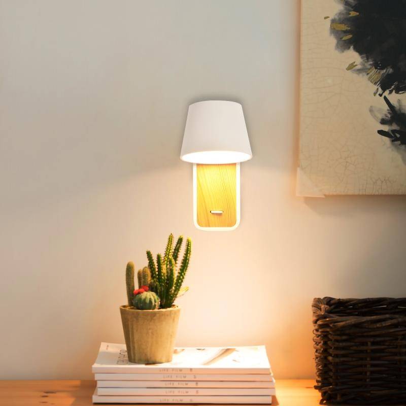 Aplique LED para Dormitorio de Madera rotatorio "KOPPEN" 6W 2700K - Barcelona Led-Decoración