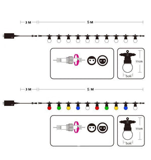 Guirnalda luminosa LED 10 bombillas integradas - 8 metros (5)