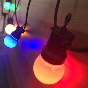 Guirnalda LED con cable negro 10 bombillas LED Multicolor - 8 metros (4)