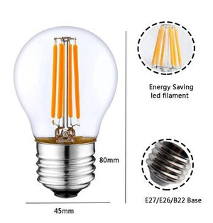 Bombilla LED filamento esférica E27 G45 - 5W - Barcelona Led-