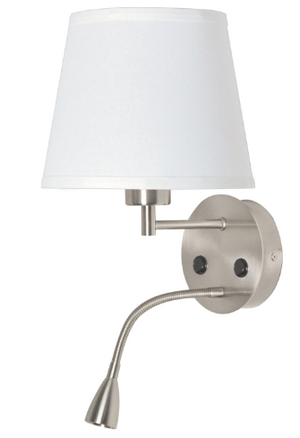 Aplique de pared "PAIR" E27 con foco LED de lectura 3W