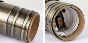 Casquillo portalámpara Retro vintage acabado bronce con interruptor E27 (4)
