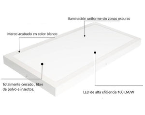 Plafon Panel LED de superficie 60x30cm 24W 2150 Lumens - Barcelona Led-