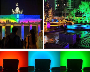 Foco proyector LED RGB 50W con mando IP65 (2)