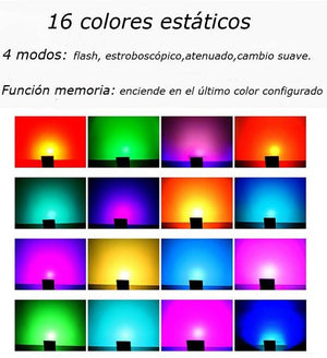 Foco proyector LED RGB 50W con mando IP65 (6)