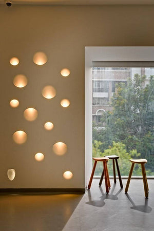 Aplique de pared empotrable circulo de escayola "MUR" - Ø 25cm - GU10 - Trimless/ Integración (4)