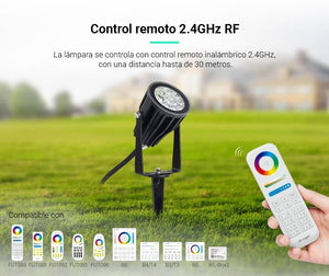 Foco de jardín con pincho LED 6W RGB+CCT | Mi Light - Barcelona Led-