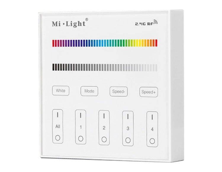 Panel de control táctil RGB y RGBW - 4 zonas - Blanco - Mi-Light